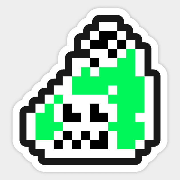 White 8-bit Fishfry Sticker by Lorihime